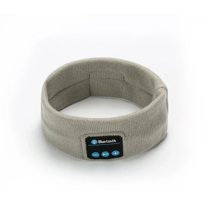 Wireless Bluetooth headband in multiple colours, featuring knitted fabric, built-in microphone and long-lasting battery for outdoor fitness and yoga activities.