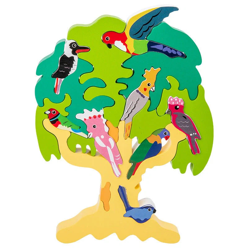 Wooden Bird Tree Three-dimensional Jigsaw Puzzle for children aged 4-6