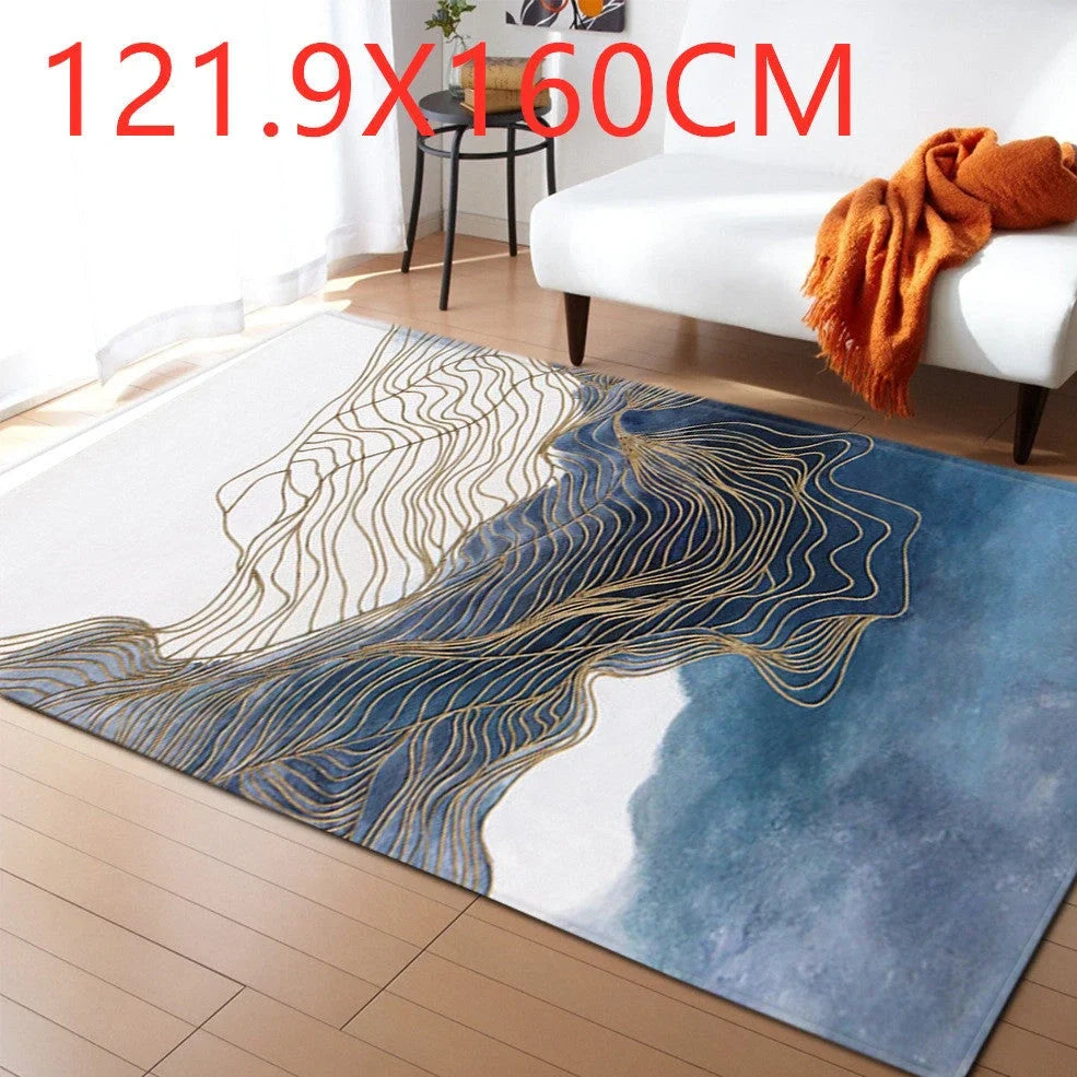 Polyester marble pattern carpet in 121.9x160cm and 50x80cm sizes for floor protection
