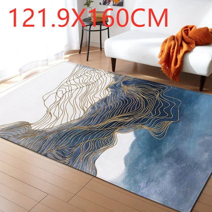 Polyester marble pattern carpet in 121.9x160cm and 50x80cm sizes for floor protection