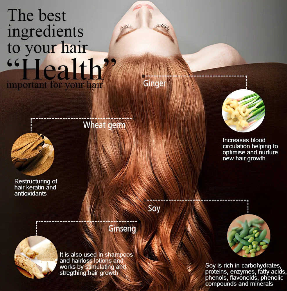 Herbal ginger hair regrowth shampoo bottle, 100ml with advanced formula to reduce shedding and promote growth
