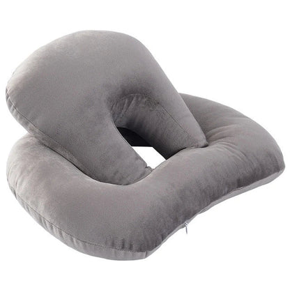 Comfortable U-Shaped Desk Neck Pillow with Plush Velvet Exterior and Adjustable Arm Rest Support