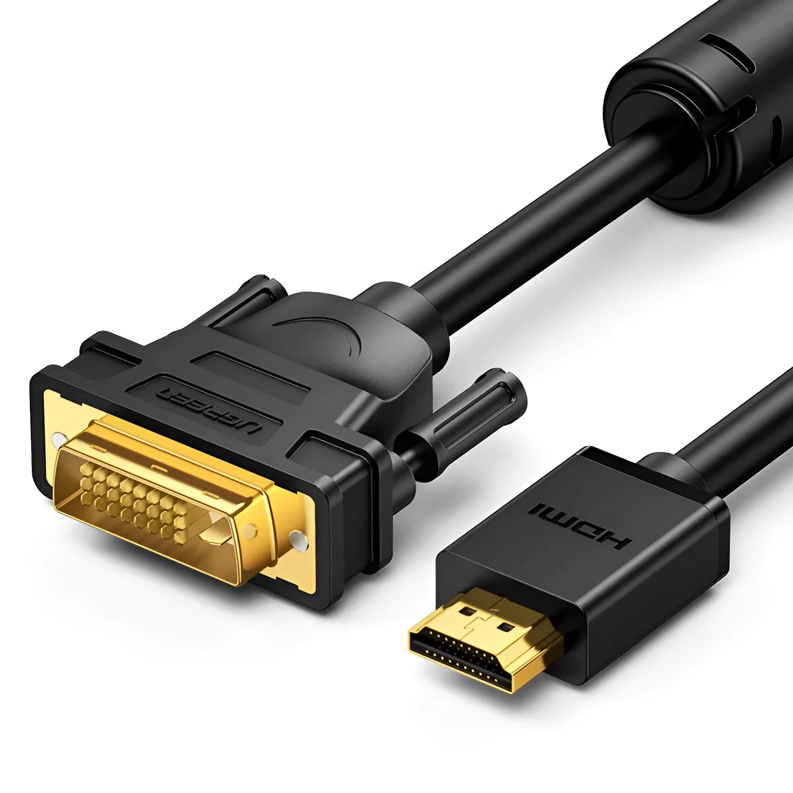 HDMI adapter cable for laptop to external display connection, shown with green packaging and available in multiple lengths.