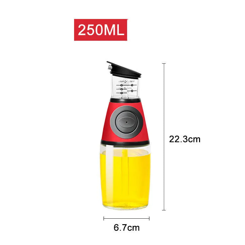 500ml clear glass oil bottle with 28.5cm height and square base for kitchen condiment storage