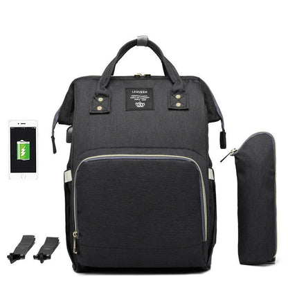 LEQUEEN Stylish Large Capacity Mummy Bag in various colors and styles, perfect for parents on the go.