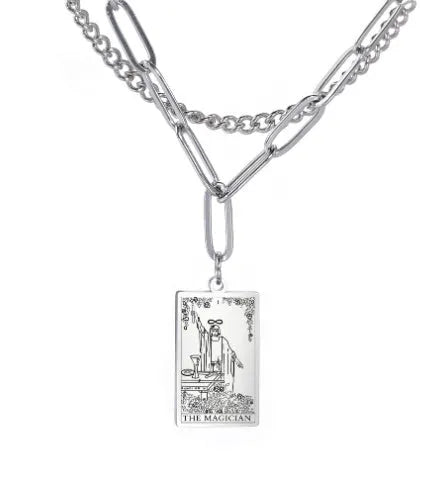 Gold plated alloy Devil's Crystal Necklace with pendant, adjustable 21cm to 50cm circumference, fashion women's jewellery