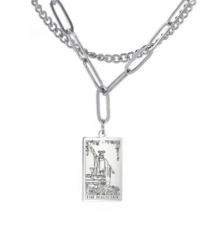 Gold plated alloy Devil's Crystal Necklace with pendant, adjustable 21cm to 50cm circumference, fashion women's jewellery