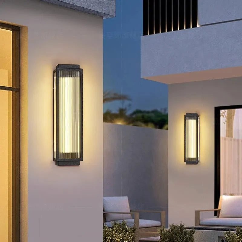 Stainless steel outdoor wall lamp for courtyard and garden lighting in four available sizes