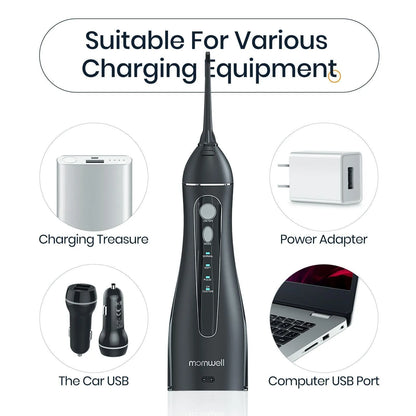 Black Prooral portable oral irrigator water pick with 300mL tank