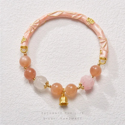 Half-life Liangyuan lily jade half bracelet with sunstone material and adjustable lace closure