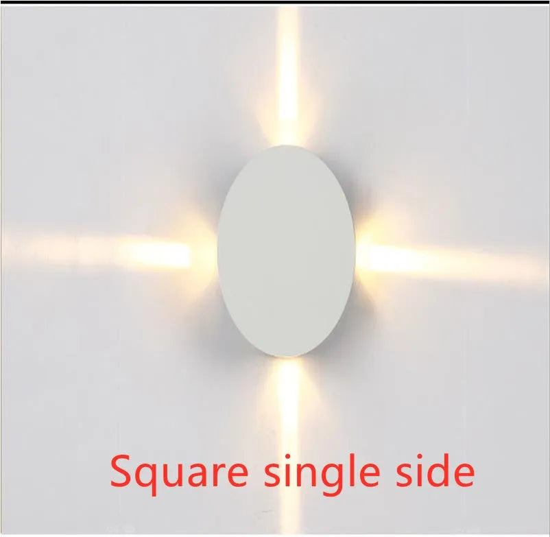 Modern square and round LED aluminium wall light with contemporary Chinese style design