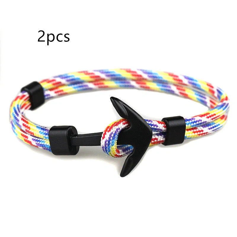 Stylish unisex anchor bracelet with hand strap, perfect for nautical fashion enthusiasts