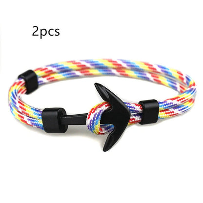 Stylish unisex anchor bracelet with hand strap, perfect for nautical fashion enthusiasts