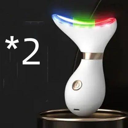 Tightening beauty instrument with USB charging and three light modes, white and gold options
