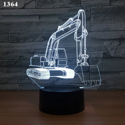 3D night light with touch control showing seven colour options and European design on 85mm base