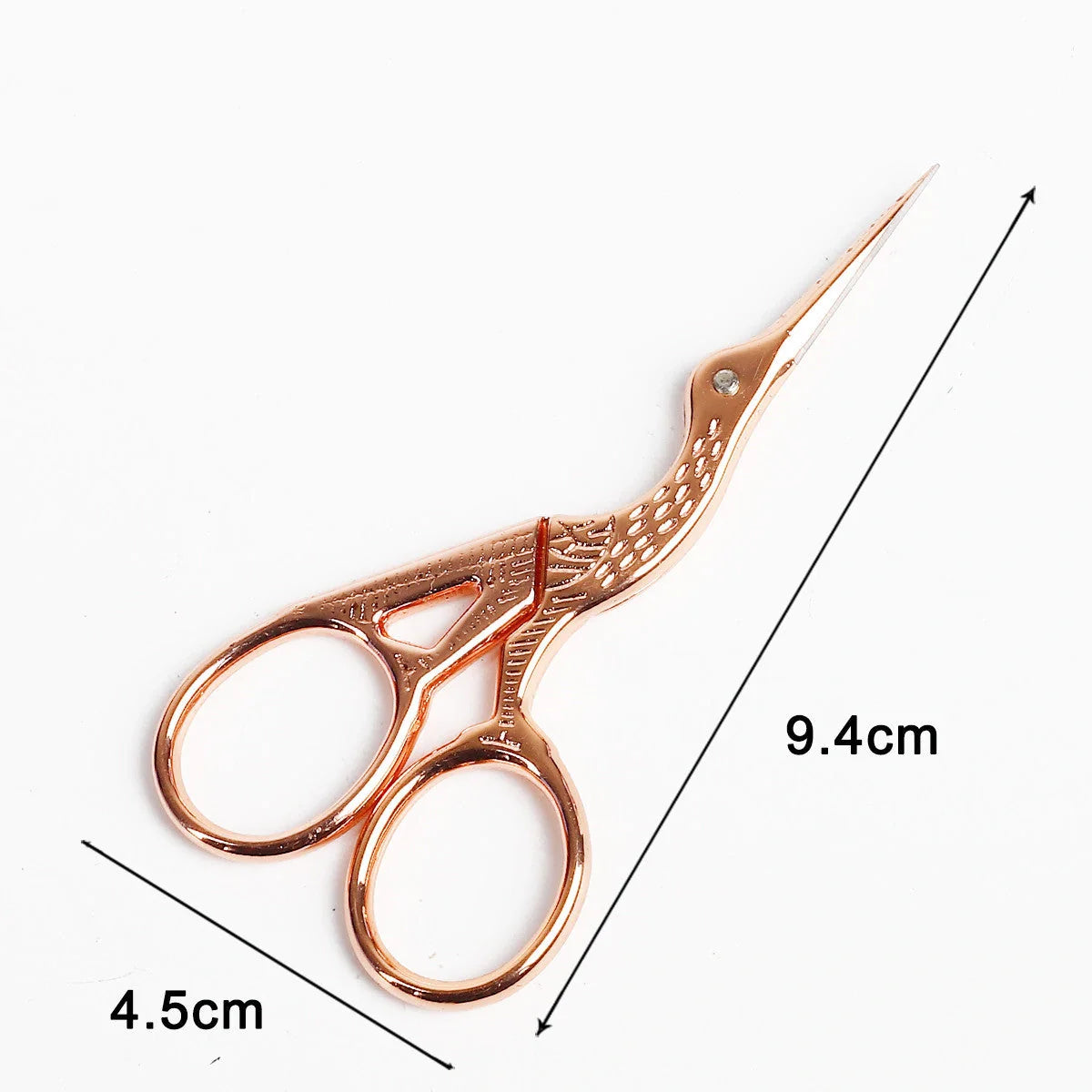 Elegant crane-shaped embroidery scissors crafted from premium stainless steel for precise, effortless cutting