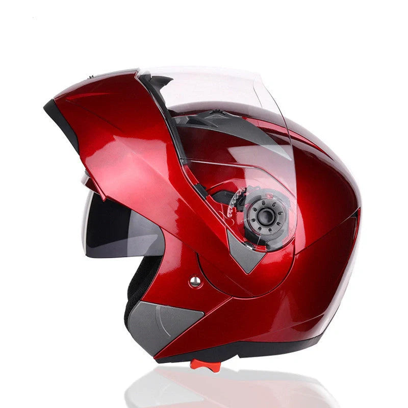 Adjustable motorcycle helmet in various colours for safety and comfort