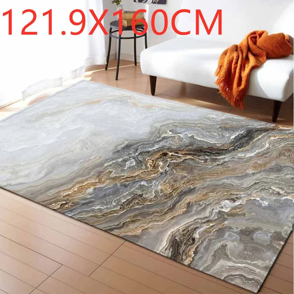 Polyester marble pattern carpet in 121.9x160cm and 50x80cm sizes for floor protection