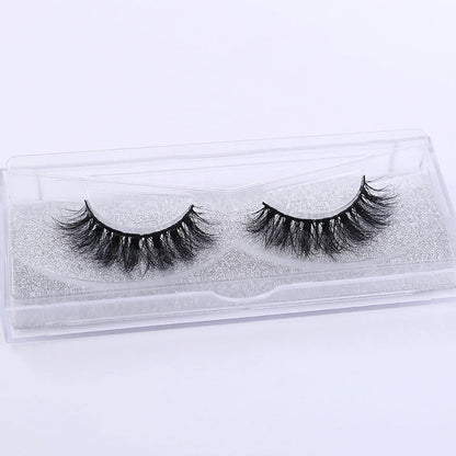 Handmade 3D mink false eyelashes showing 12mm length and 0.07mm diameter fibres for natural volume
