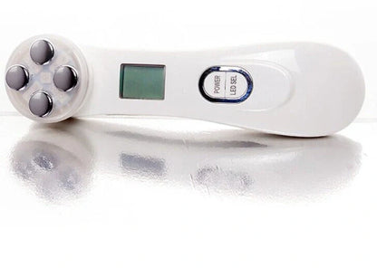 EMS radio frequency beauty instrument for skin rejuvenation in white, pink, and black