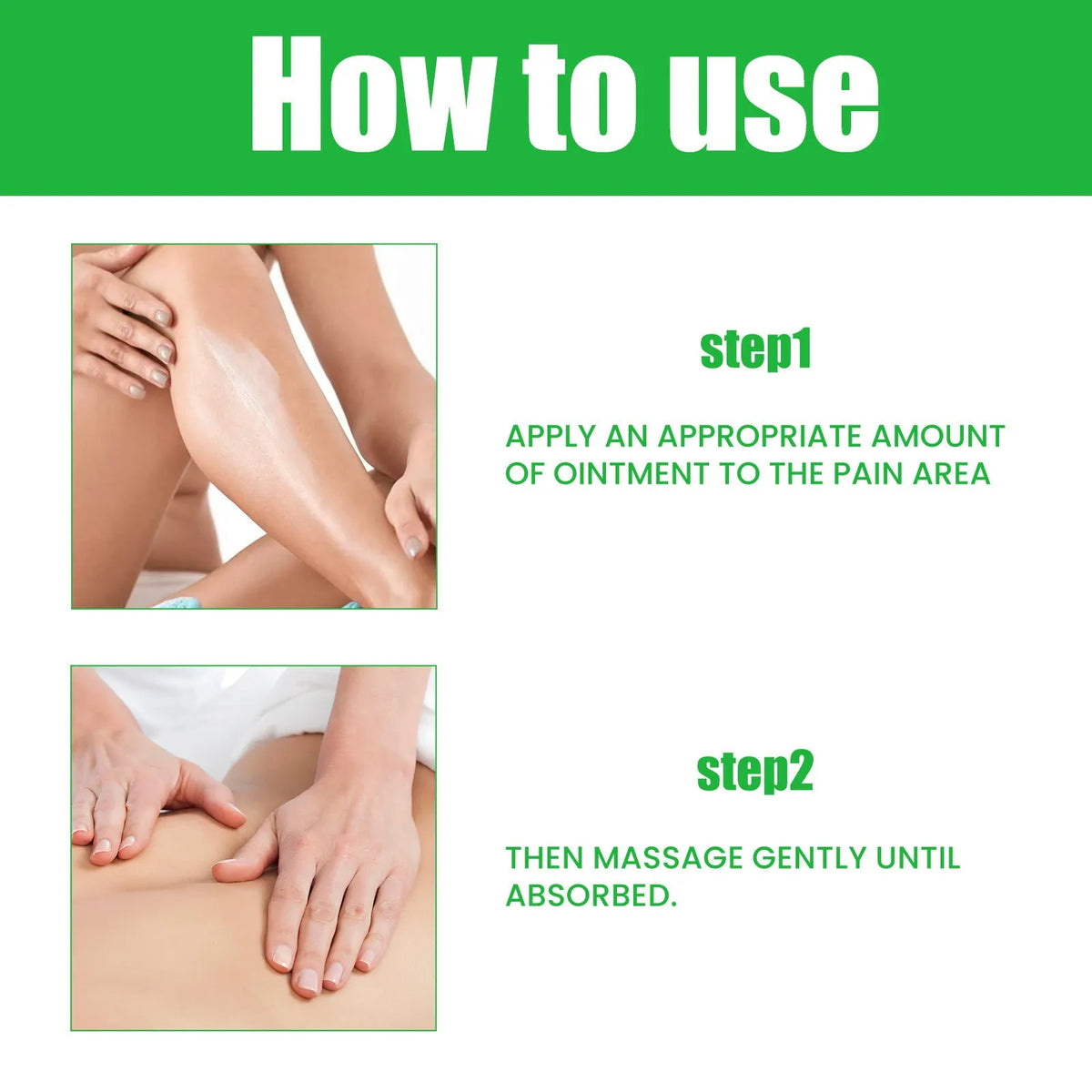 Tube of aloe and menthol massage cream for joint relief in 30g or 50g size