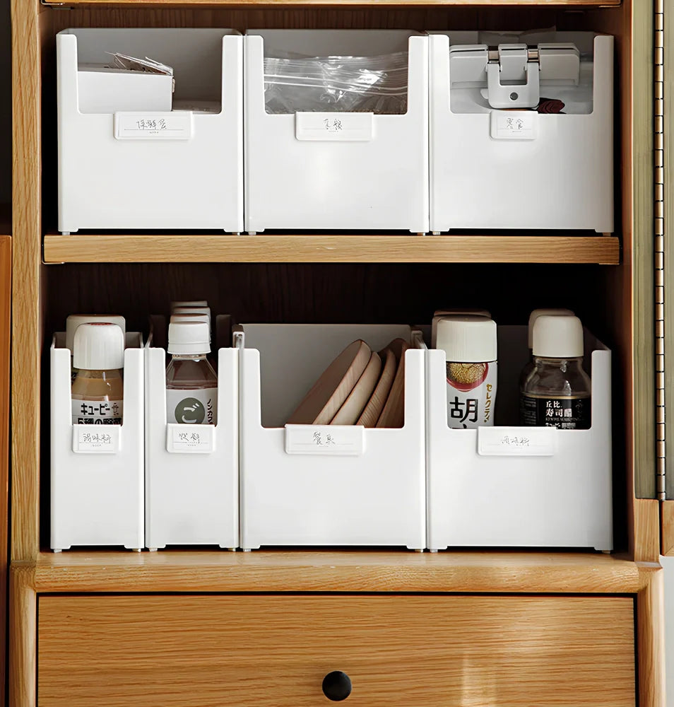 ABS plastic storage box with adjustable compartment dividers for household organisation