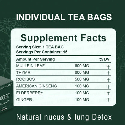 Box of 15 sugar free hairy flower tea bags with 2-year shelf life