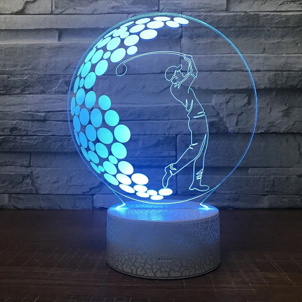 3D acrylic night light in black or crack design with touch and remote control, 3W LED for home corridors