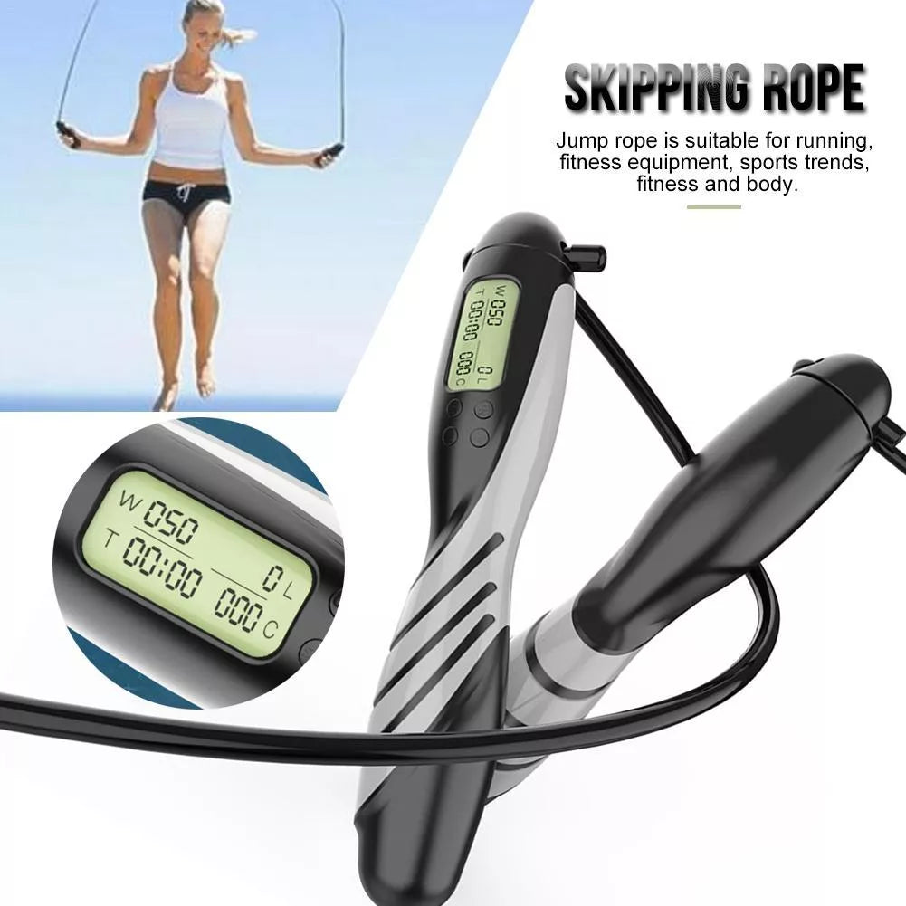 Professional cordless skipping rope with intelligent counter display