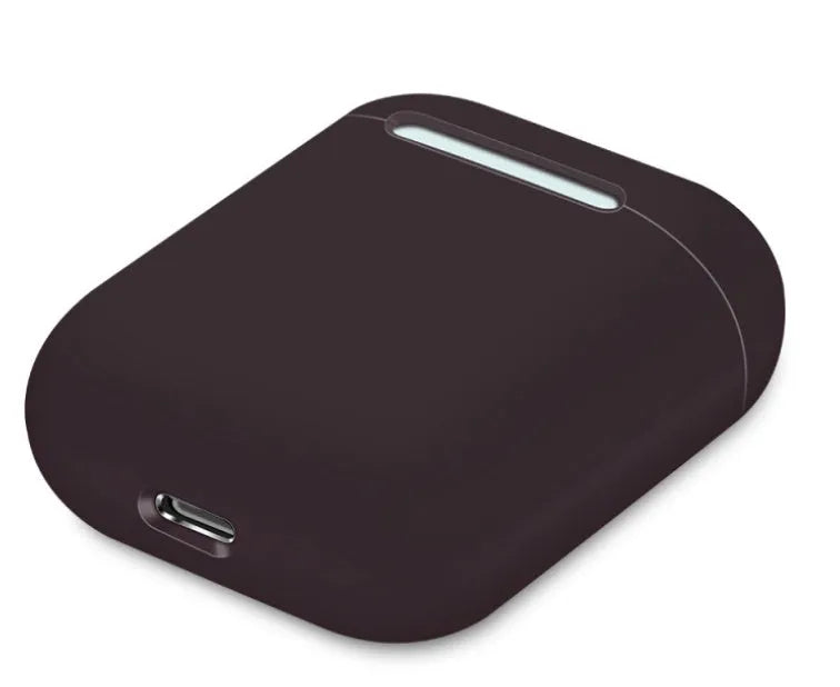 Soft silicone protective case for Apple AirPods charging box in various solid colours.