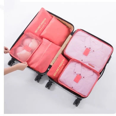 High-quality 6-in-1 waterproof travel organizer cubes in various colors for efficient packing and organization