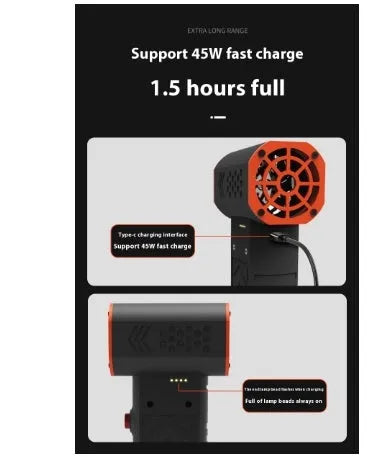 Handheld wireless turbo dust blower with brushless motor, USB lithium battery, 7.6x23.1x4.8cm, X7 violent fan