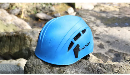 Outdoor safety helmet with ABS PC shell and EPS inner shell, 52-62cm adjustable, in blue grey orange pink or red