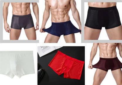 Men's ice silk underwear with U-convex design in modal fabric, showing breathable mesh construction