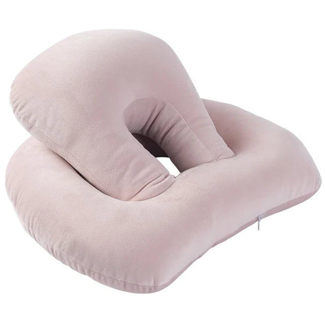 Comfortable U-Shaped Desk Neck Pillow with Plush Velvet Exterior and Adjustable Arm Rest Support