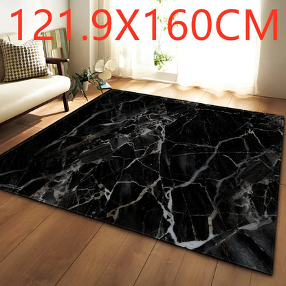Polyester marble pattern carpet in 121.9x160cm and 50x80cm sizes for floor protection