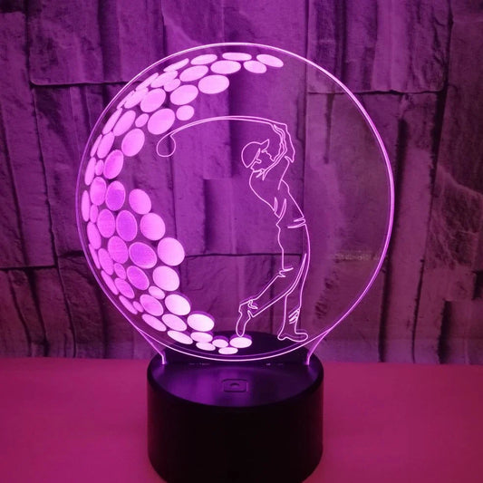 3D acrylic night light in black or crack design with touch and remote control, 3W LED for home corridors