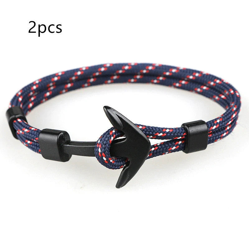 Stylish unisex anchor bracelet with hand strap, perfect for nautical fashion enthusiasts