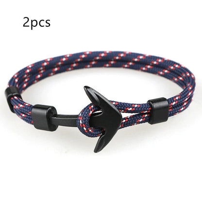 Stylish unisex anchor bracelet with hand strap, perfect for nautical fashion enthusiasts