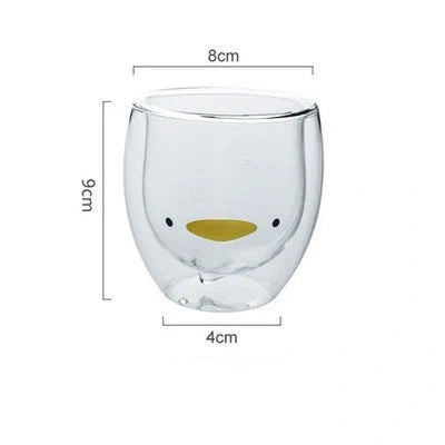 3D double-layer panda cup with skull design for wine, featuring inner Christmas tree pattern
