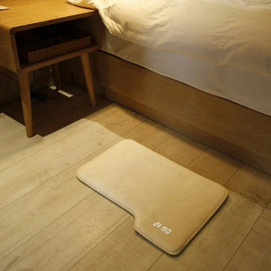 Smart pressure-sensitive alarm clock with LED display and memory foam base for comfortable, refreshing mornings
