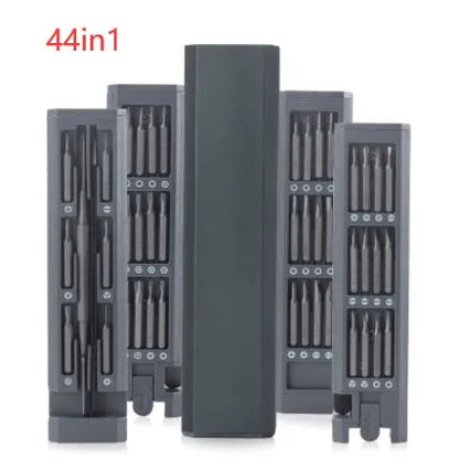 49-in-one magnetic precision screwdriver set with nickel aluminium bronze handle for phone repair.