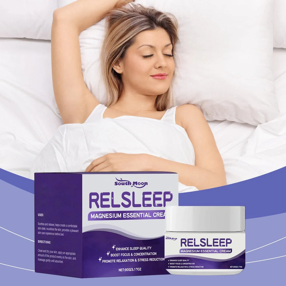 Sleep Magnesium Essence Cream 90g container with honey and magnesium sulfate for overnight skin soothing