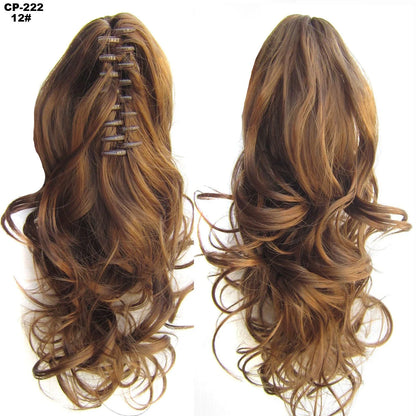 Stylish ponytail hair extension with natural-looking waves for a glamorous hairstyle