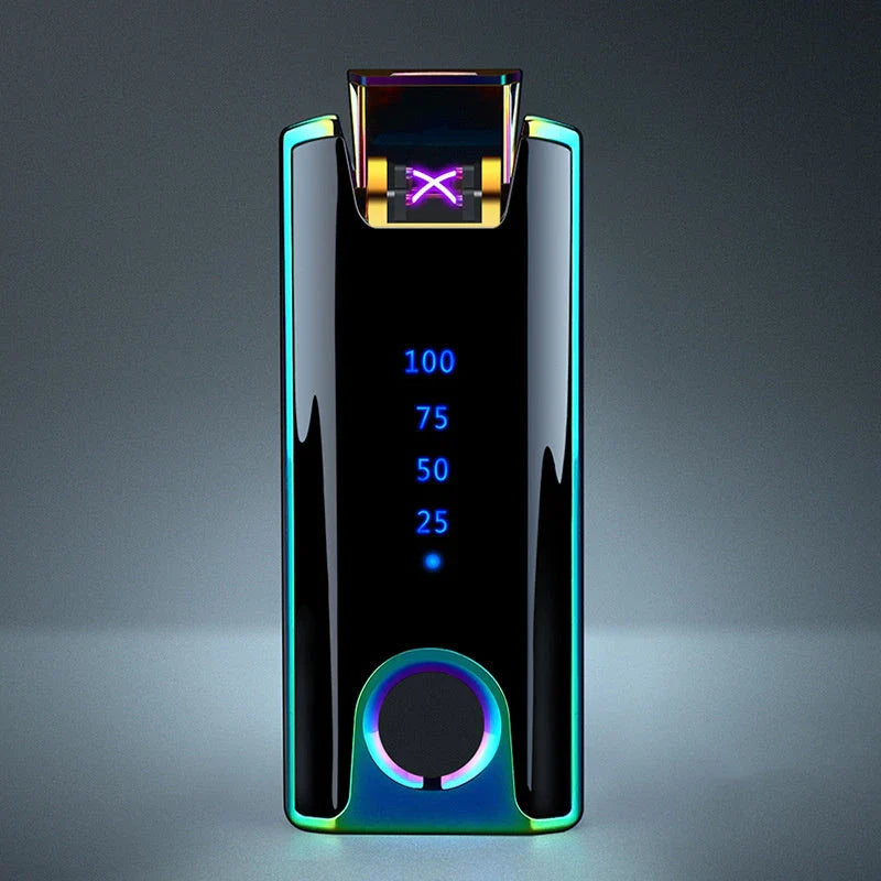 A premium, fingerprint-activated lighter with a sleek, ice-plated zinc alloy body for modern British consumers