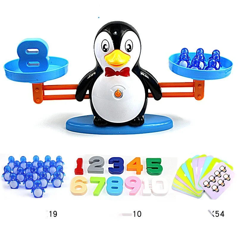 Engaging early math learning toys with colorful digital characters, including monkeys, penguins, and other animals, designed to teach preschoolers essential numeracy skills through interactive play.