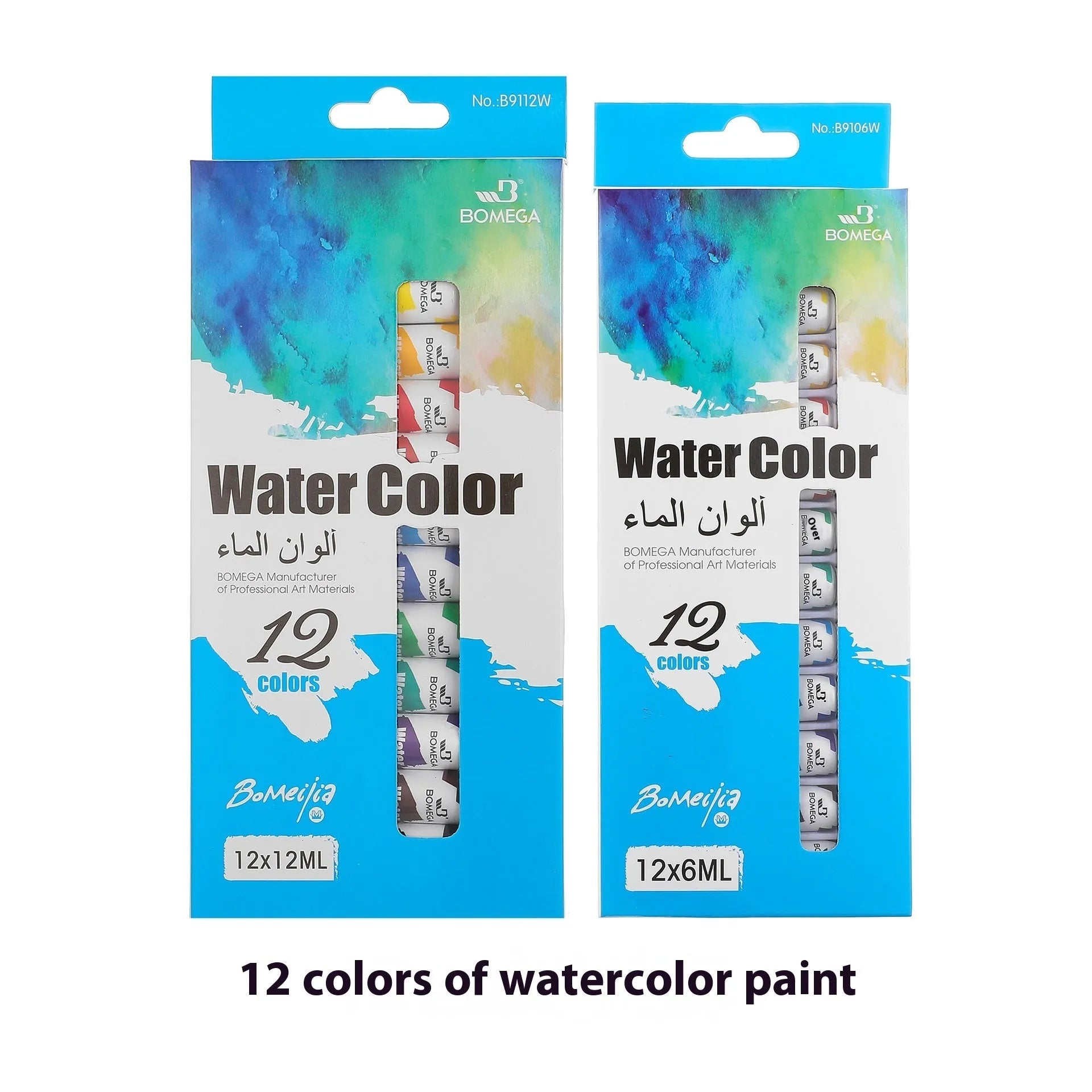 12-colour artist pigment set with tubes for acrylic, gouache, watercolour, oil painting, glass and textile techniques