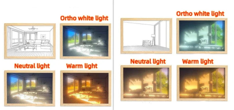 Customizable illuminated picture frame with adjustable LED lighting for home decor