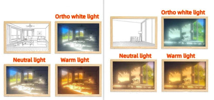 Customizable illuminated picture frame with adjustable LED lighting for home decor