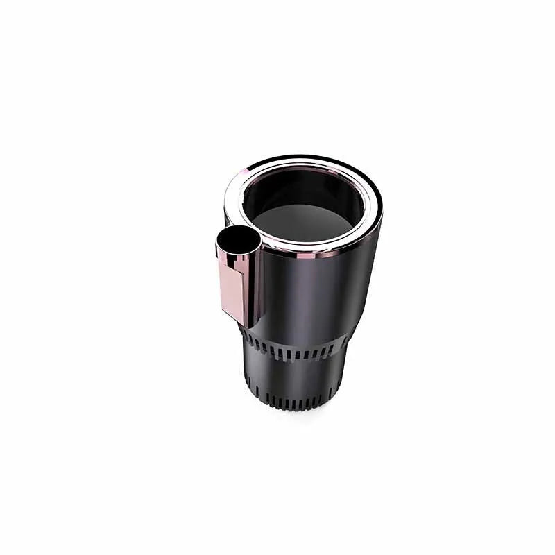 Purple gold and black portable thermoelectric car cooler and warmer for GM vehicles with DC 12V plug.